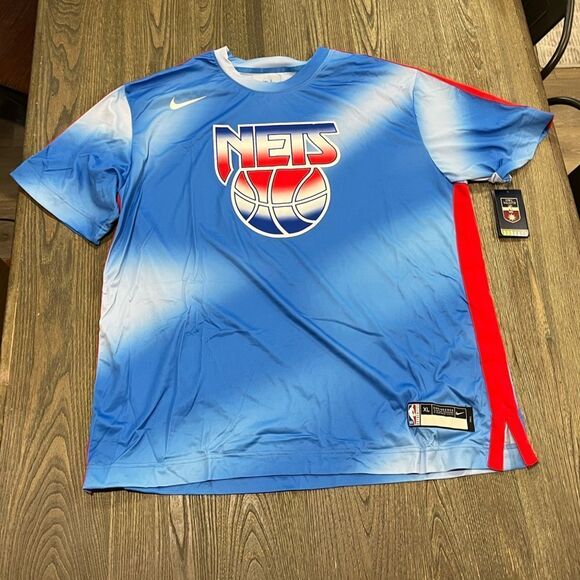 NWT Nike Dri-Fit NBA Brooklyn Nets Kevin Durant Player-Worn T-Shirt Blue XLT - Picture 1 of 6